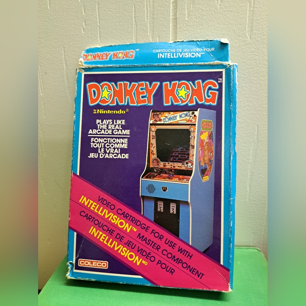Vintage 1981 Nintendo Donkey Kong Arcade Game Cartridge - Intellivision Coleco